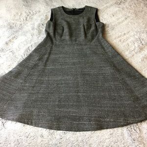 Madewell dovetail tweed wool blend black and white tweed dress sz 2